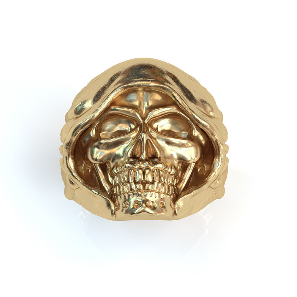 Skull Ring Vintage STL 3d model for 3d printing 3D print model 3D print model_4