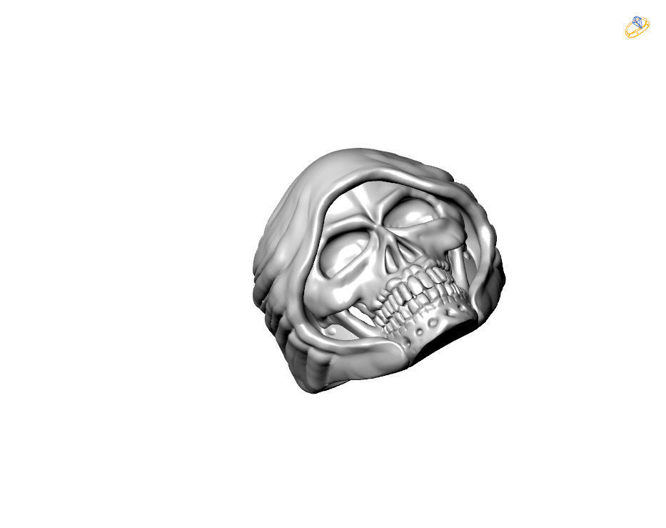 Skull Ring Vintage STL 3d model for 3d printing 3D print model 3D print model_13