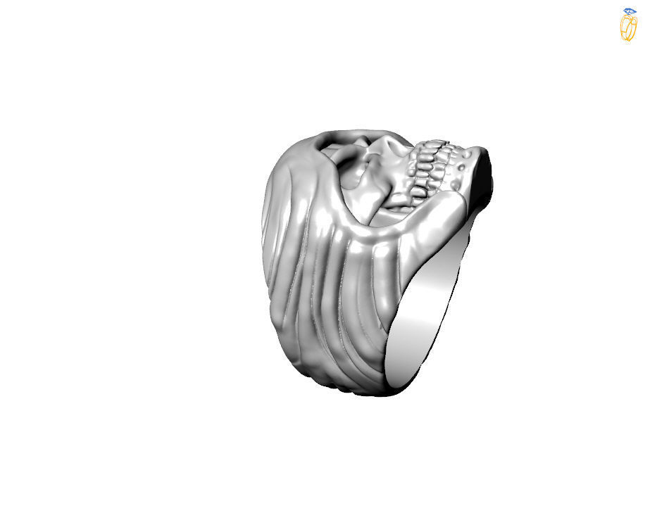 Skull Ring Vintage STL 3d model for 3d printing 3D print model 3D print model_15