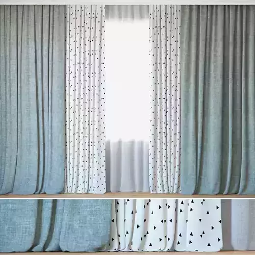 Curtains 10 Curtains with Tulle Alber Panama and Ottoman
