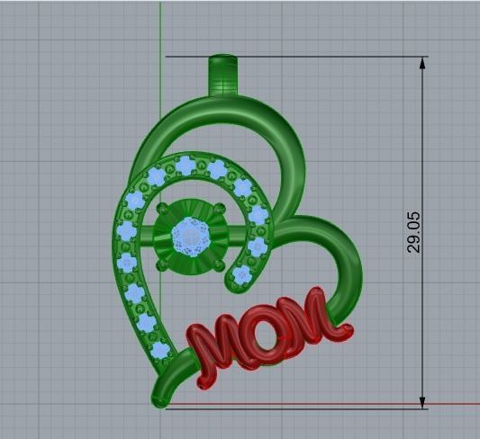 334 Pendant mom 3D print model_2