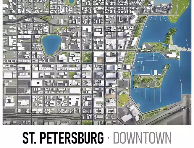 St Petersburg Low-poly 3D model