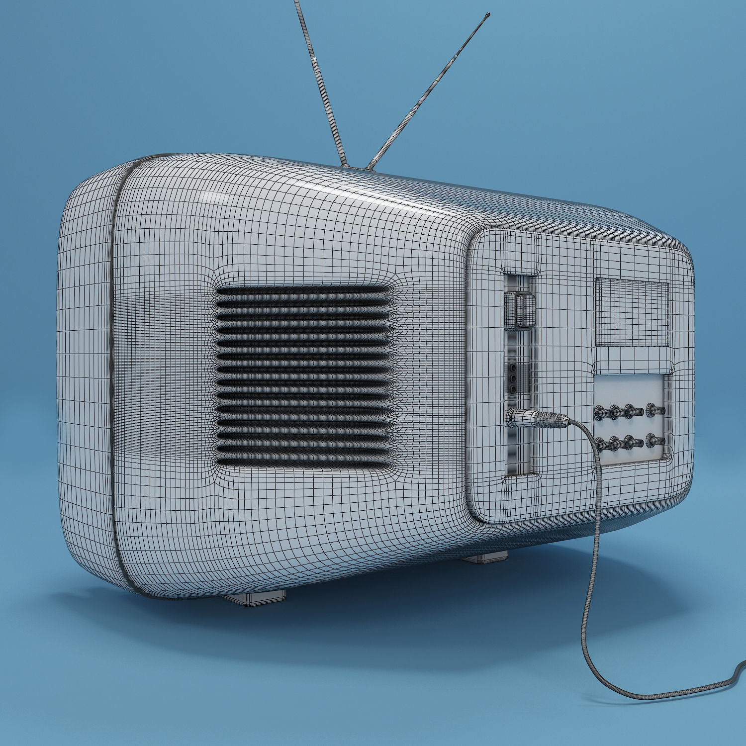 Red Retro TV 3D model_6