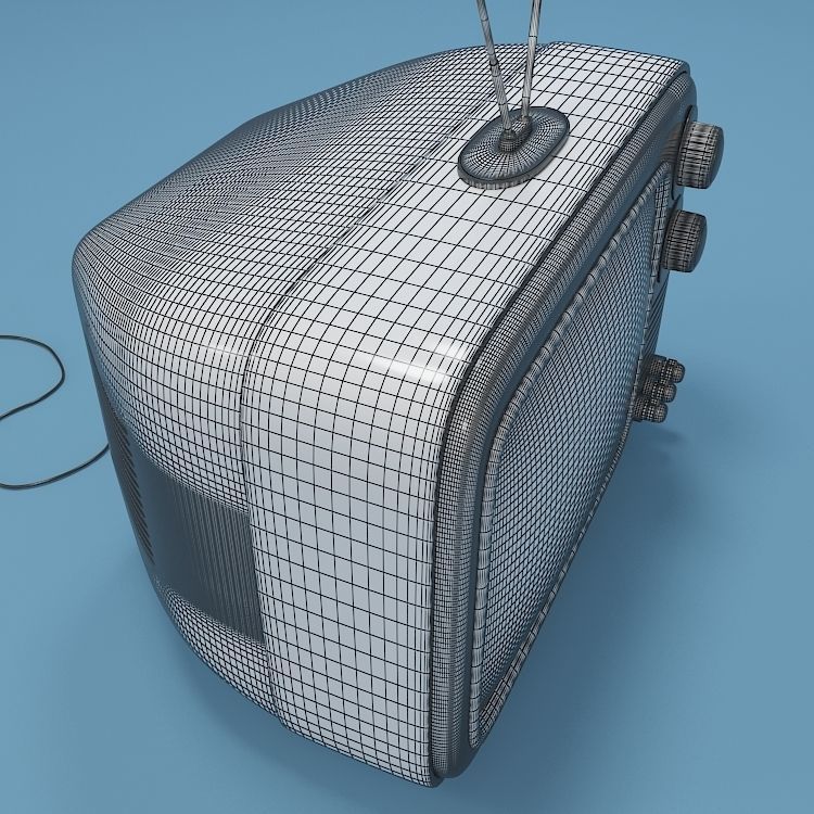 Red Retro TV 3D model_4