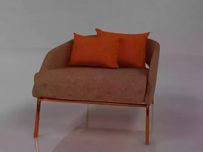 Chair lounge with orange cushions