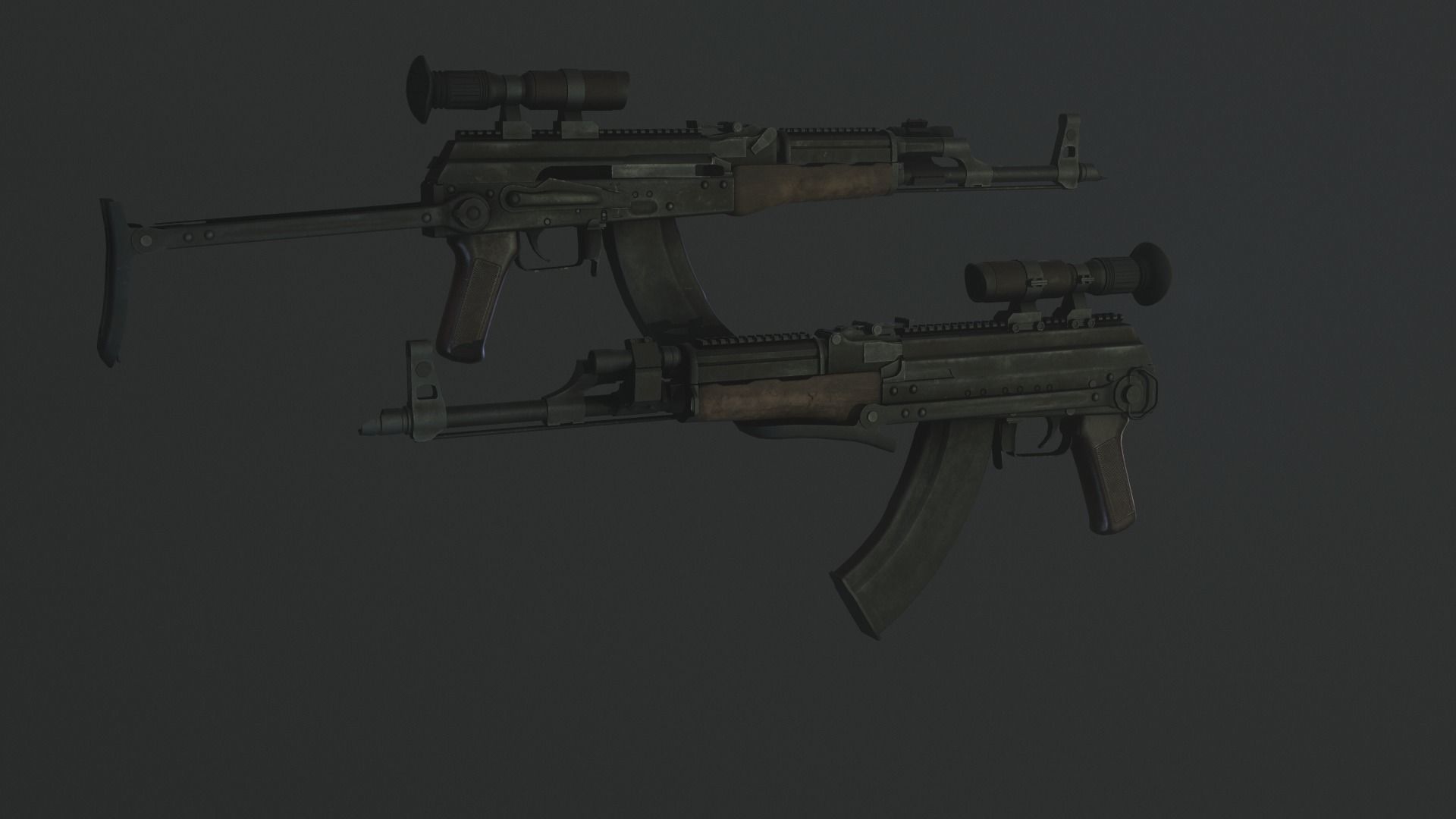 AKM-AKMS modified Low-poly 3D model_4