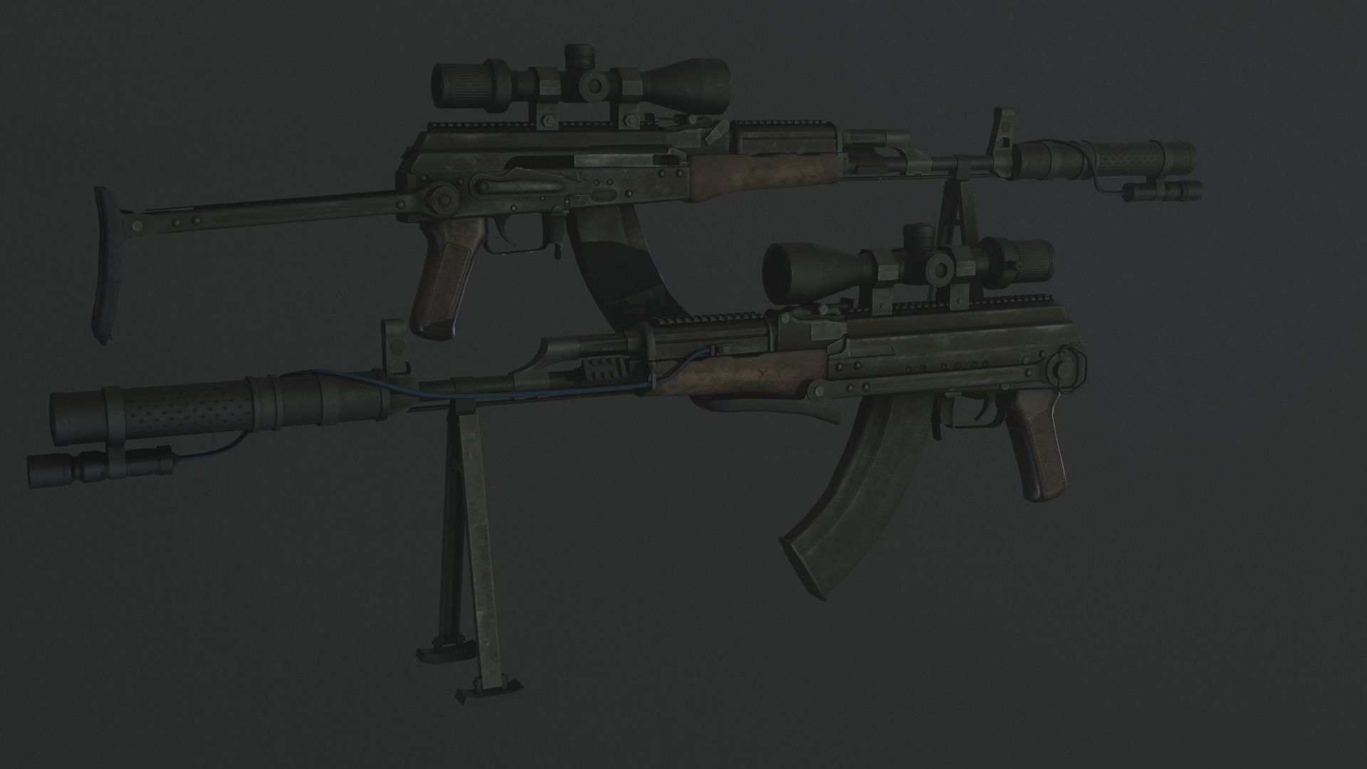 AKM-AKMS modified Low-poly 3D model_3