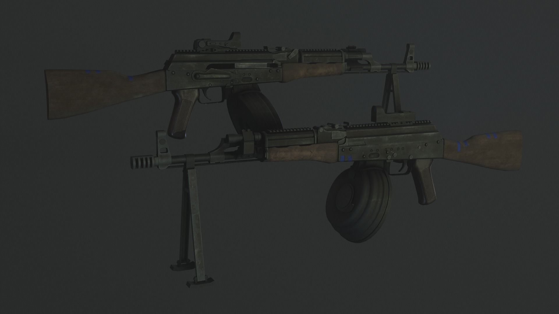 AKM-AKMS modified Low-poly 3D model_2