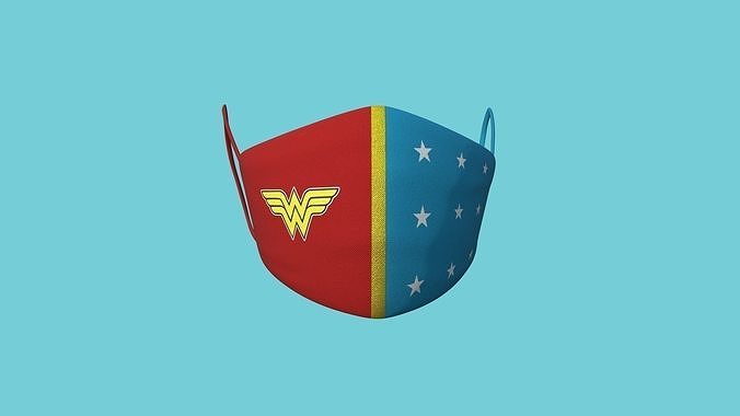 Wonder Woman Covid Mask - Character Fashion Design Low-poly 3D model