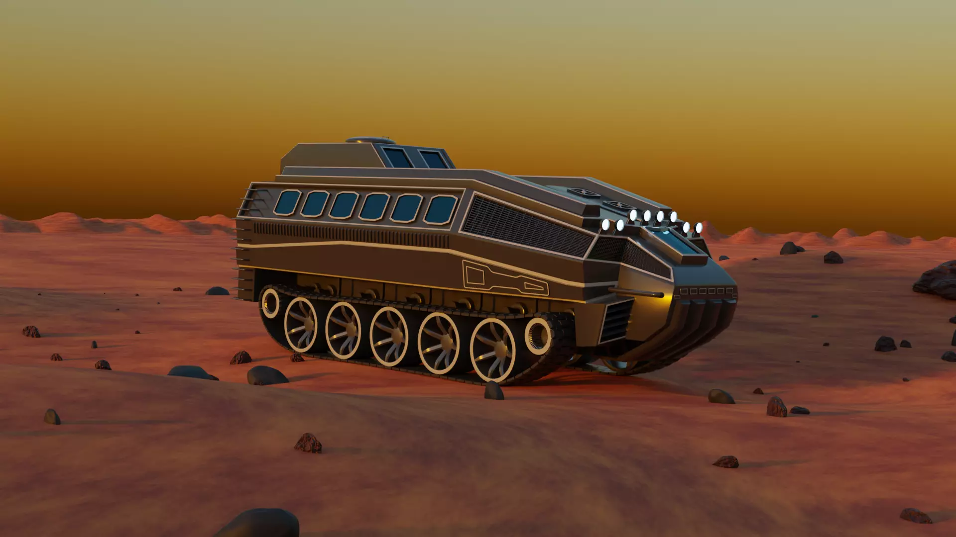 Space Rover Low-poly 3D model_0