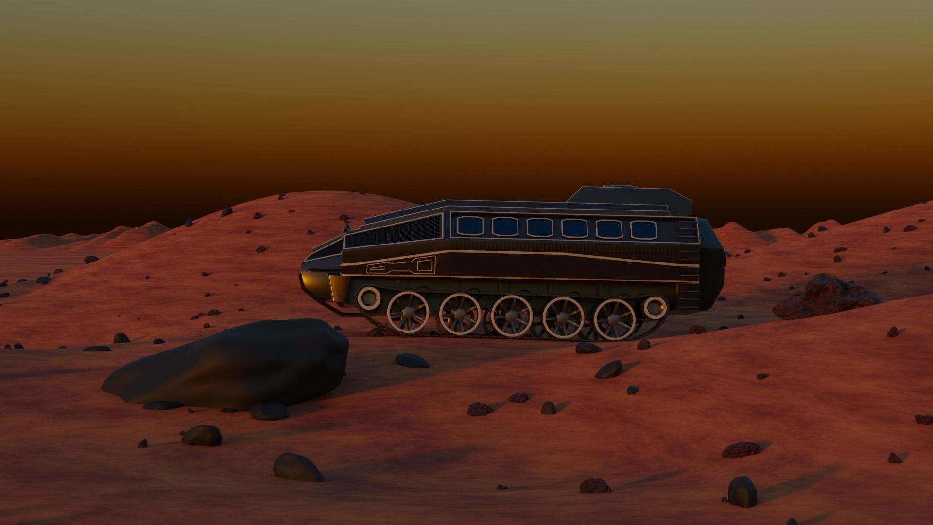 Space Rover Low-poly 3D model_5