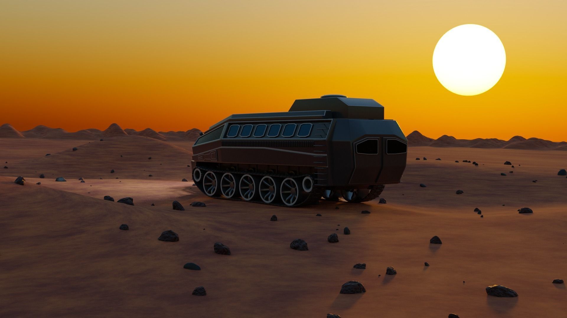 Space Rover Low-poly 3D model_18