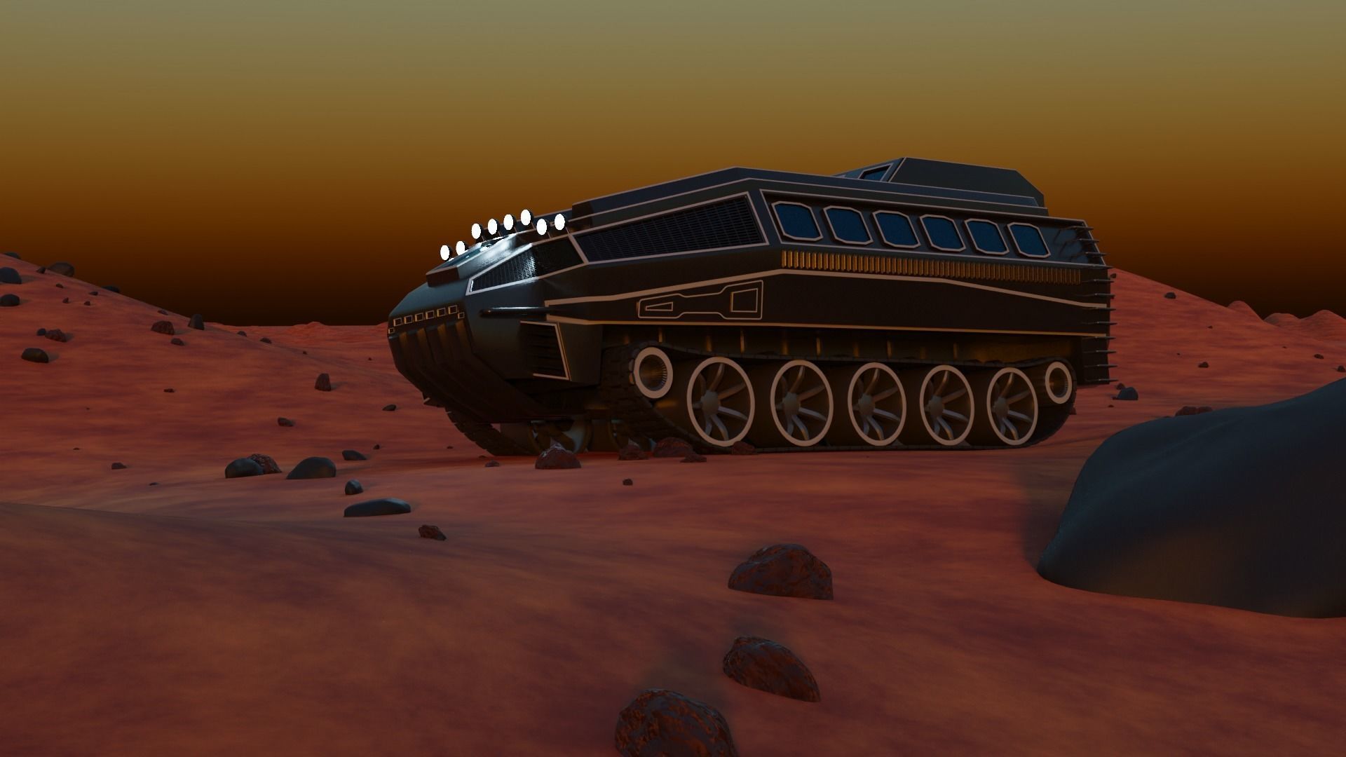 Space Rover Low-poly 3D model_2