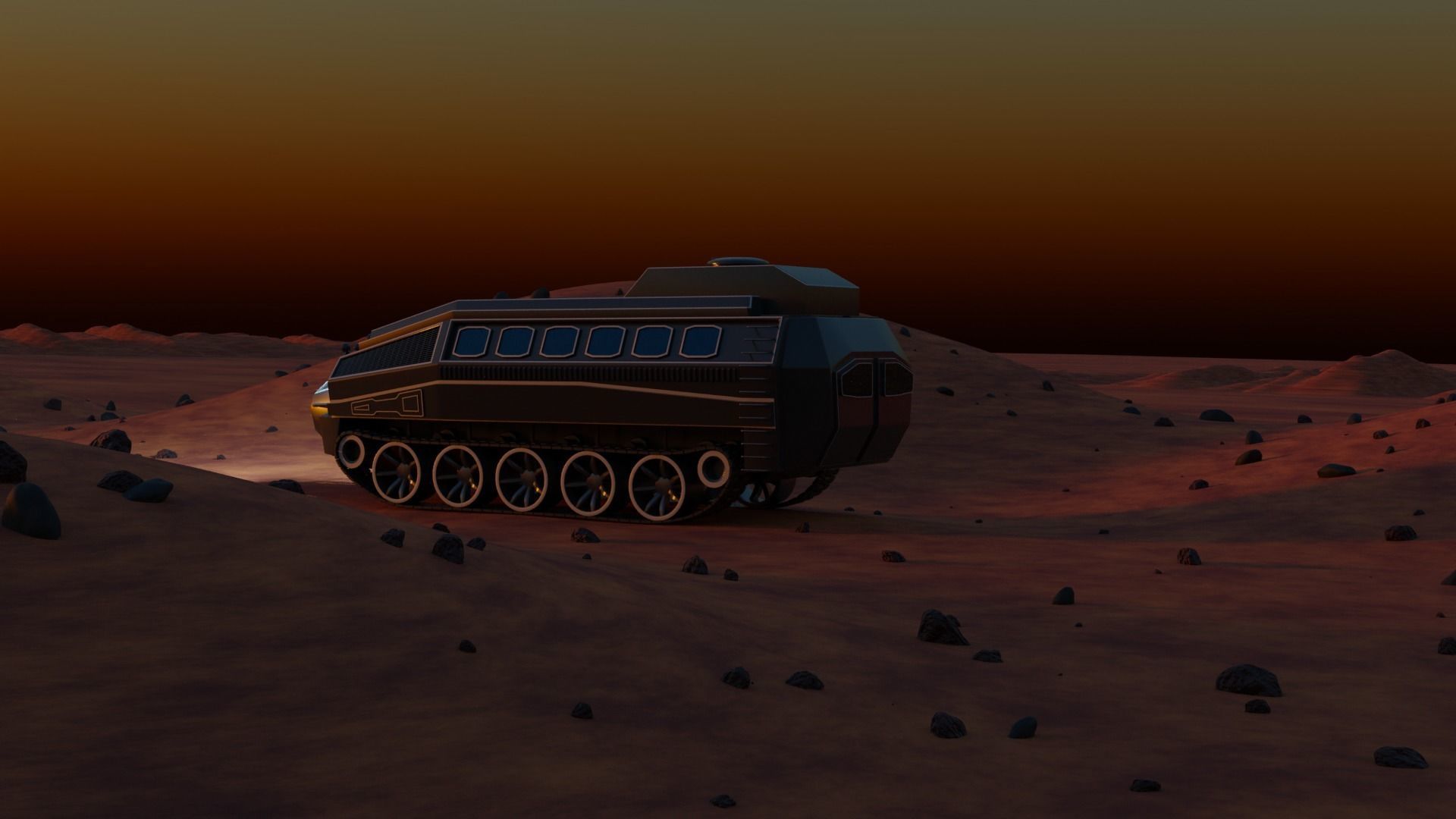 Space Rover Low-poly 3D model_23