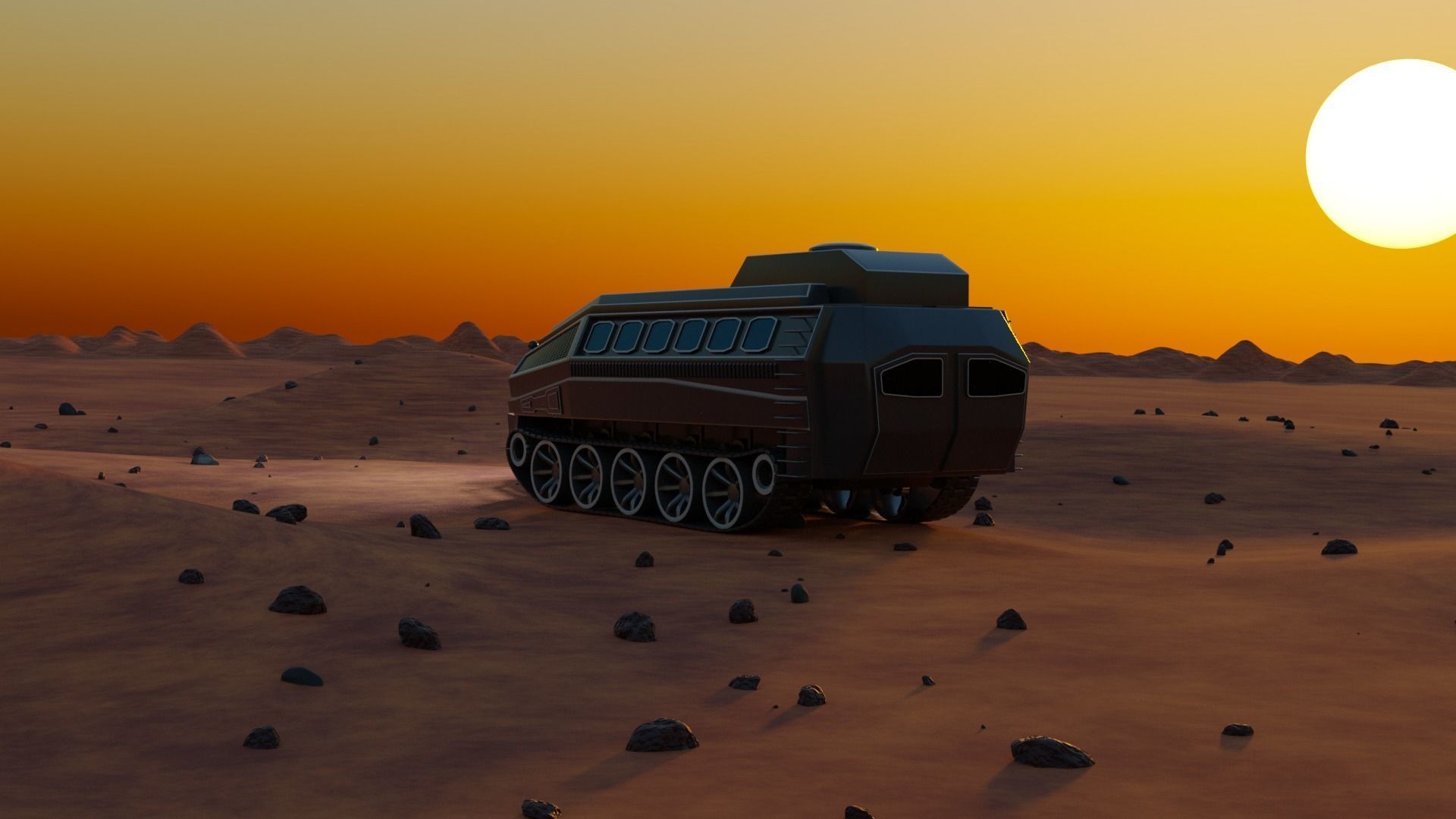 Space Rover Low-poly 3D model_29