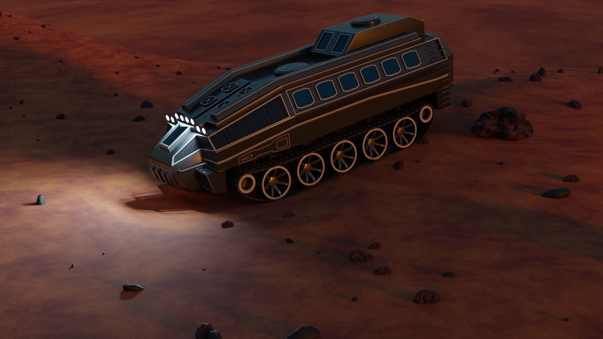 Space Rover Low-poly 3D model_14