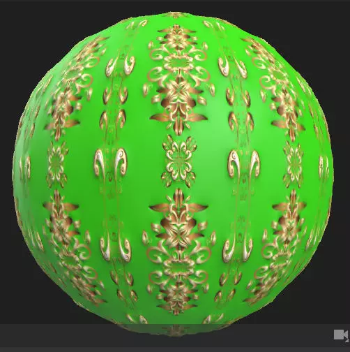 Vintage and doodles Surface PBR Texture on green background Texture_0