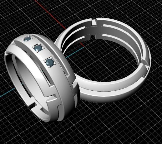 158 Man ring 3D print model_3