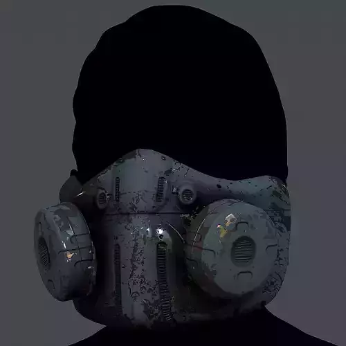Gas mask helmet 3d model scifi 