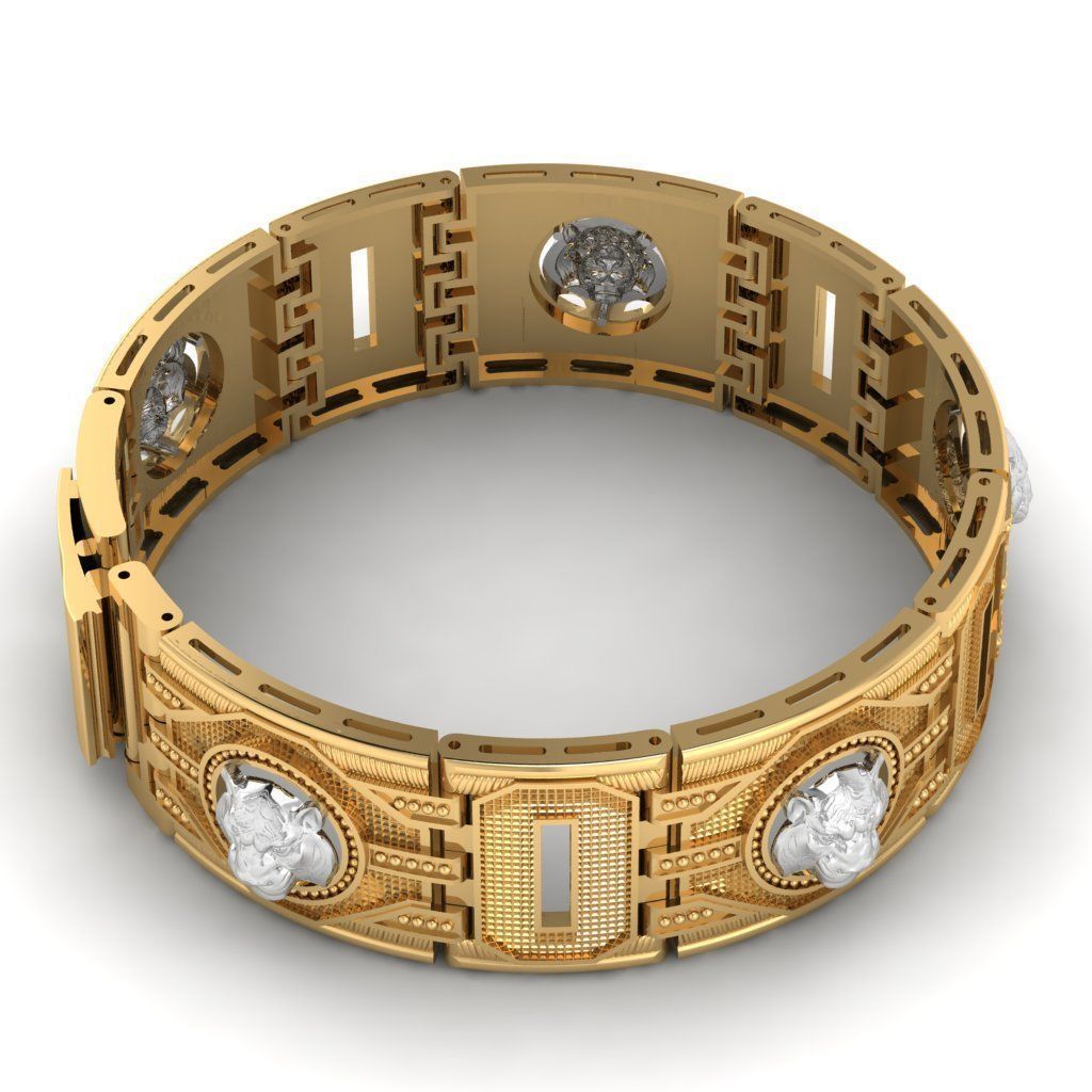 136 Men bracelets 3D print model_1
