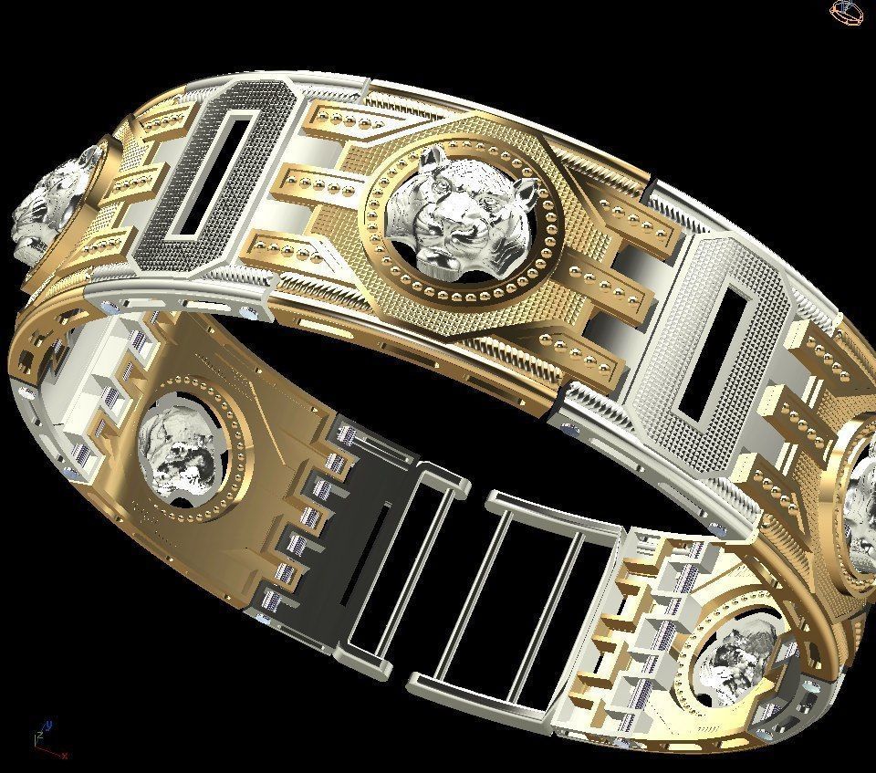 136 Men bracelets 3D print model_2