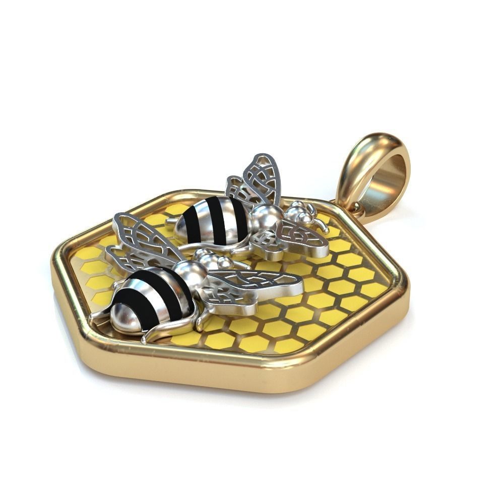 Bee Pendant 3D print model_2