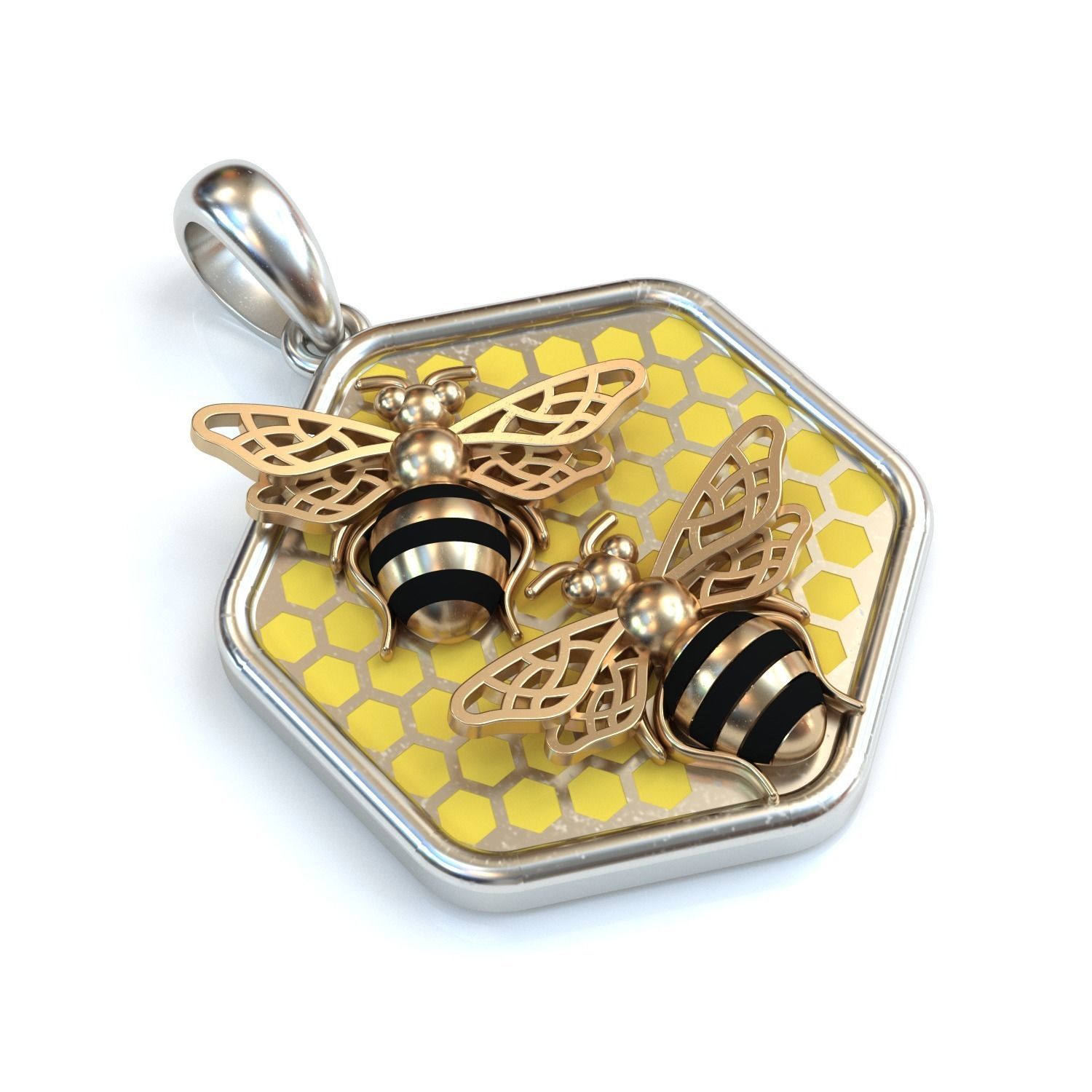 Bee Pendant 3D print model_13