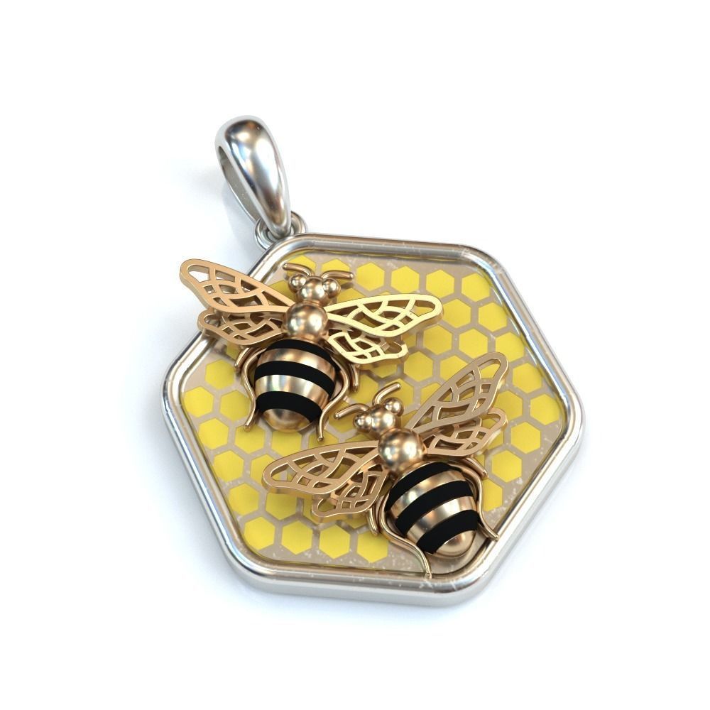 Bee Pendant 3D print model_3