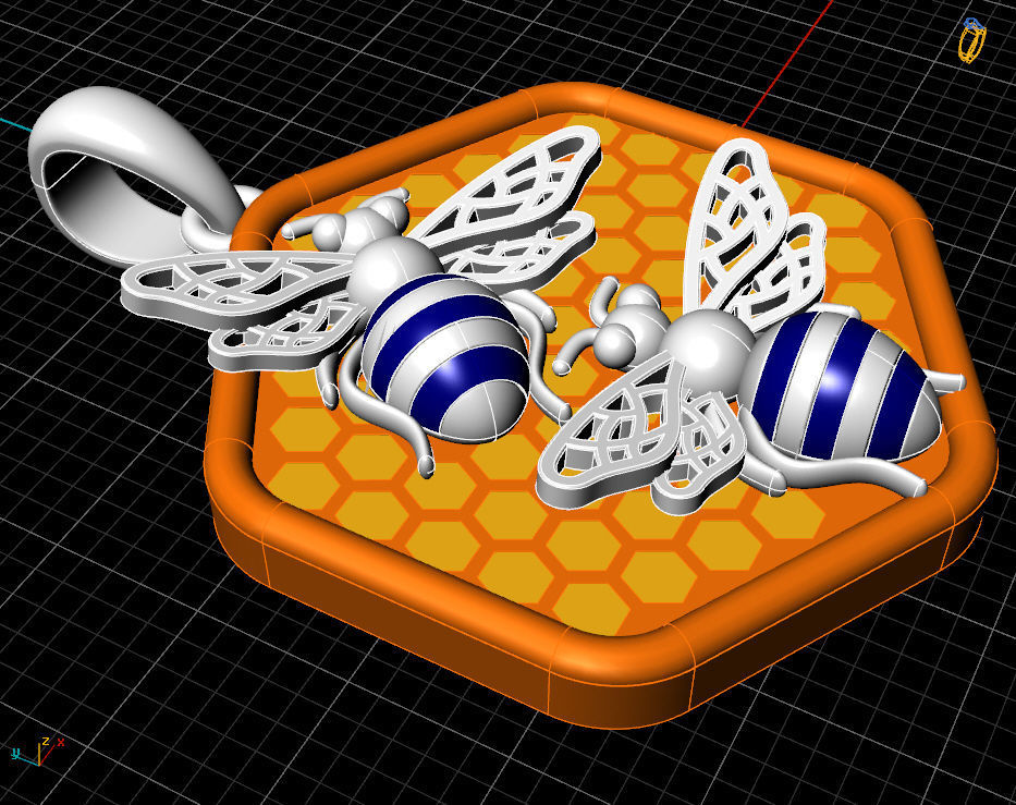 Bee Pendant 3D print model_10