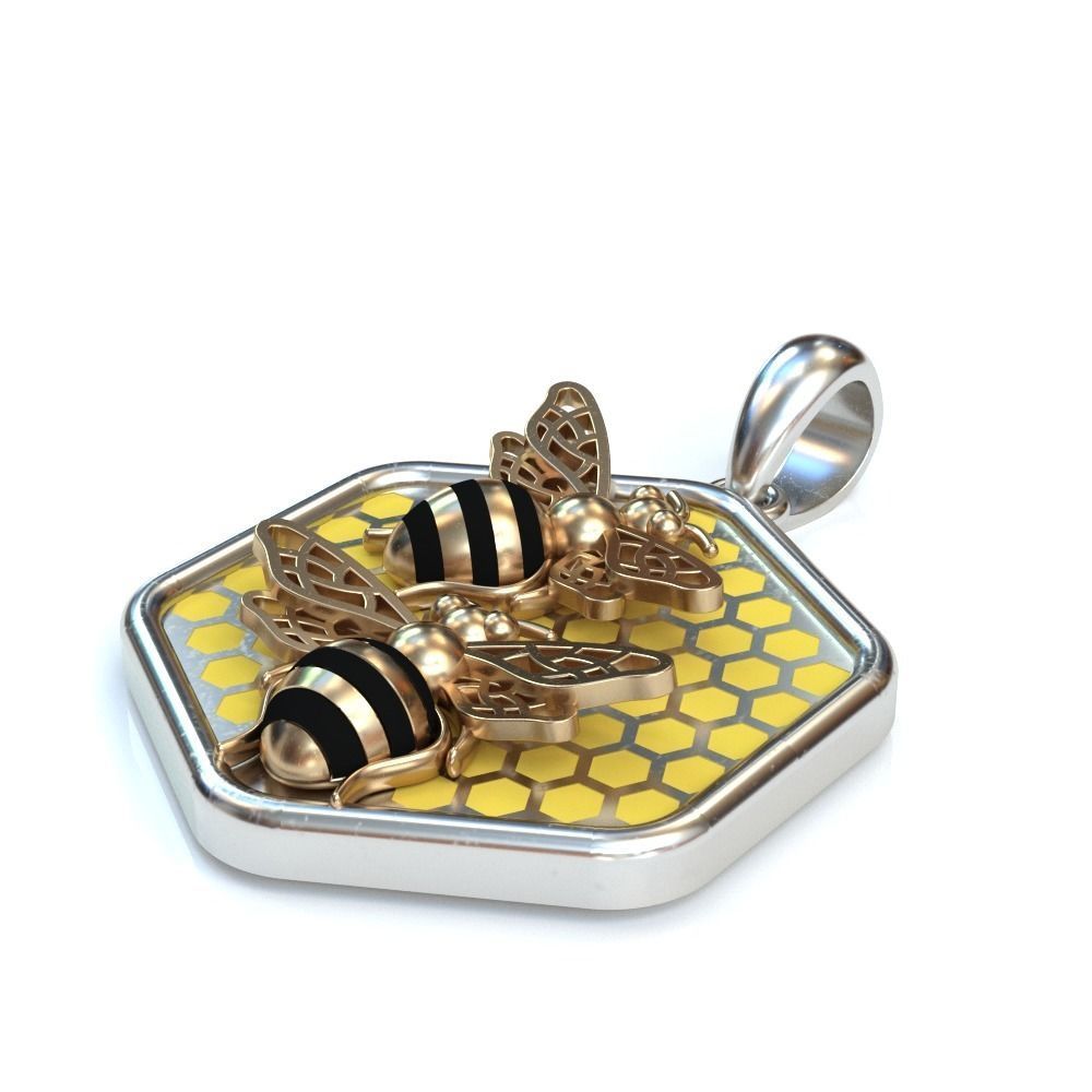 Bee Pendant 3D print model_4