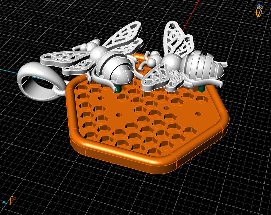 Bee Pendant 3D print model_9