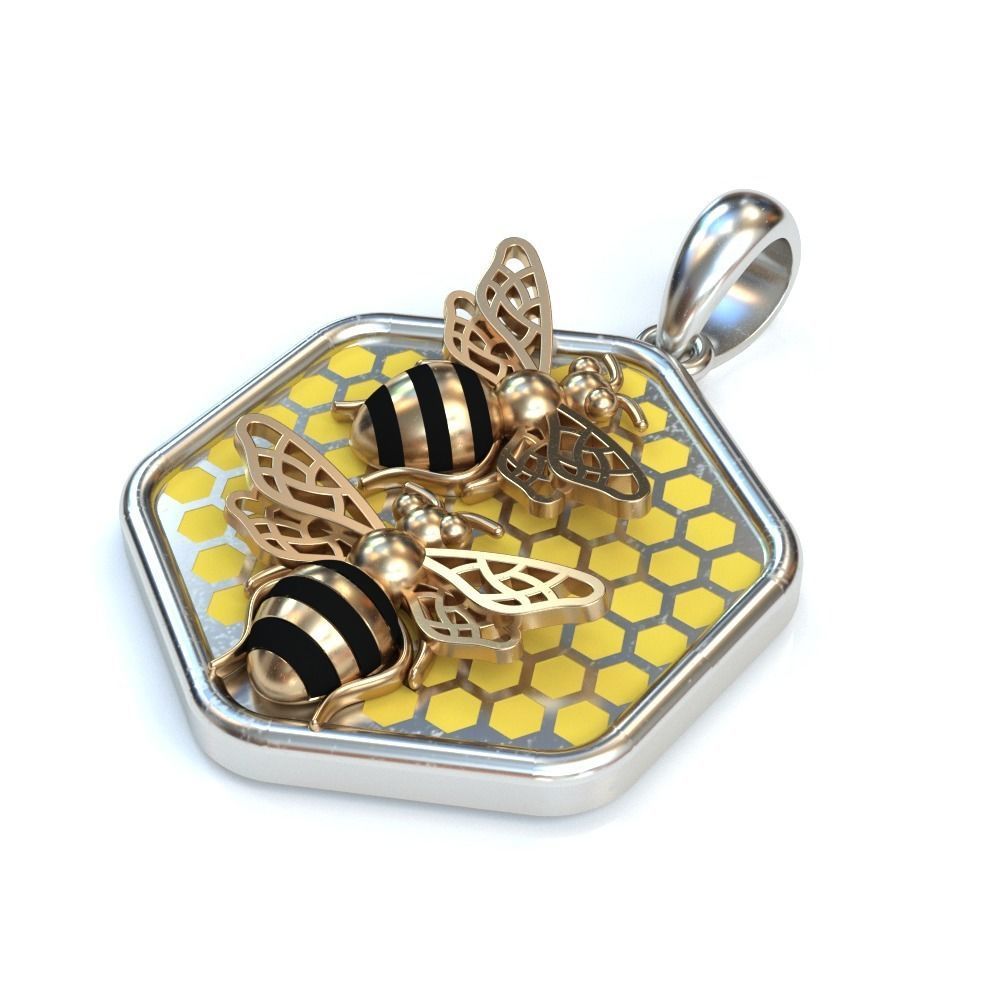 Bee Pendant 3D print model_5