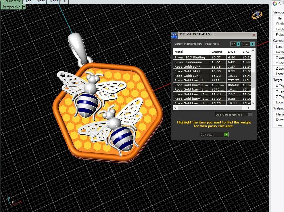Bee Pendant 3D print model_7