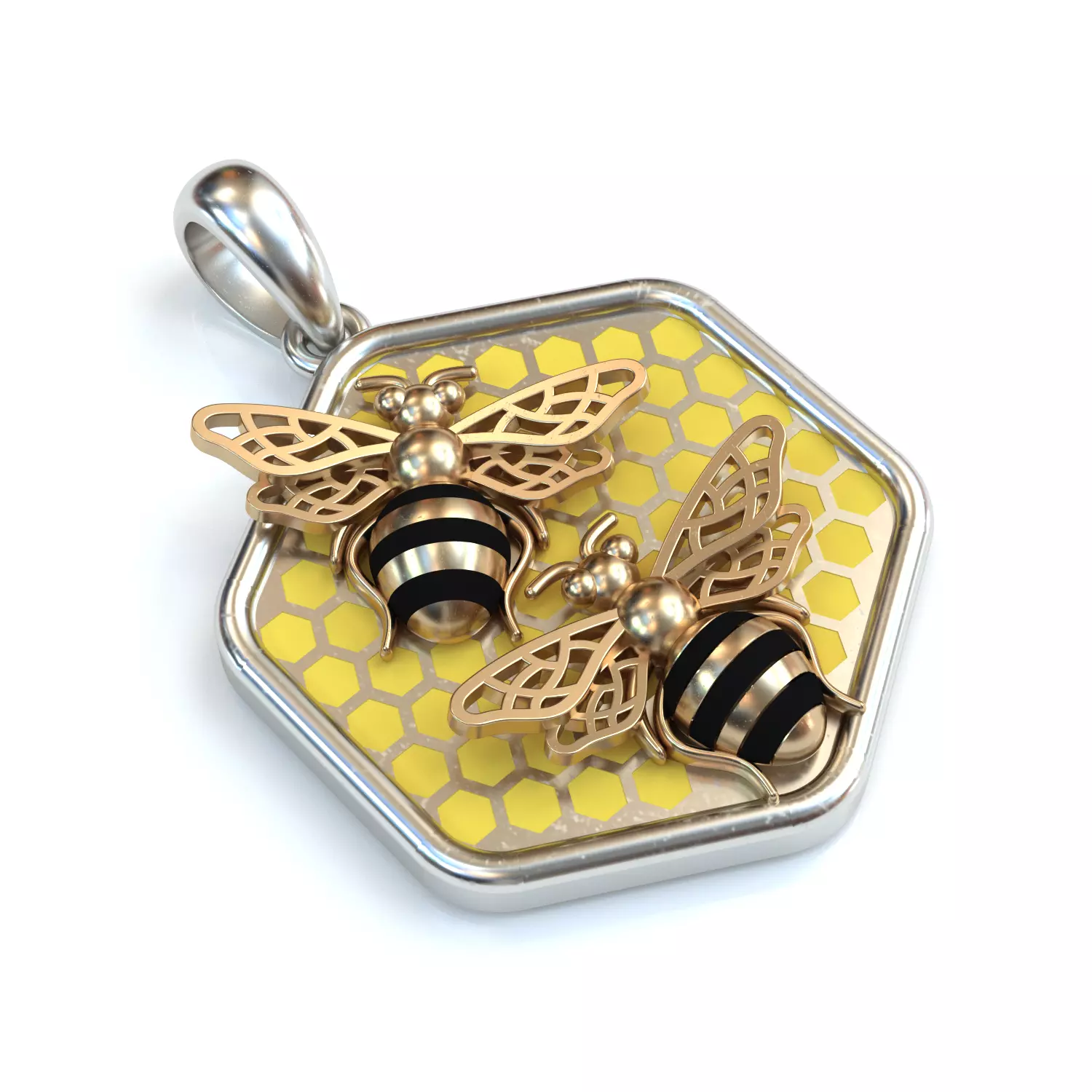 Bee Pendant 3D print model_0