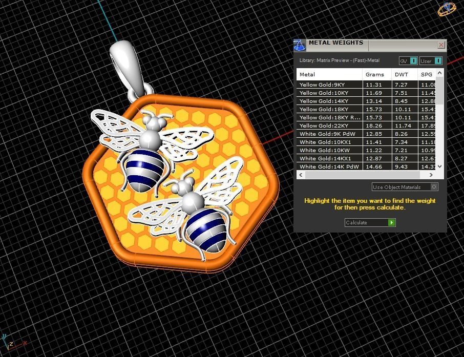 Bee Pendant 3D print model_12