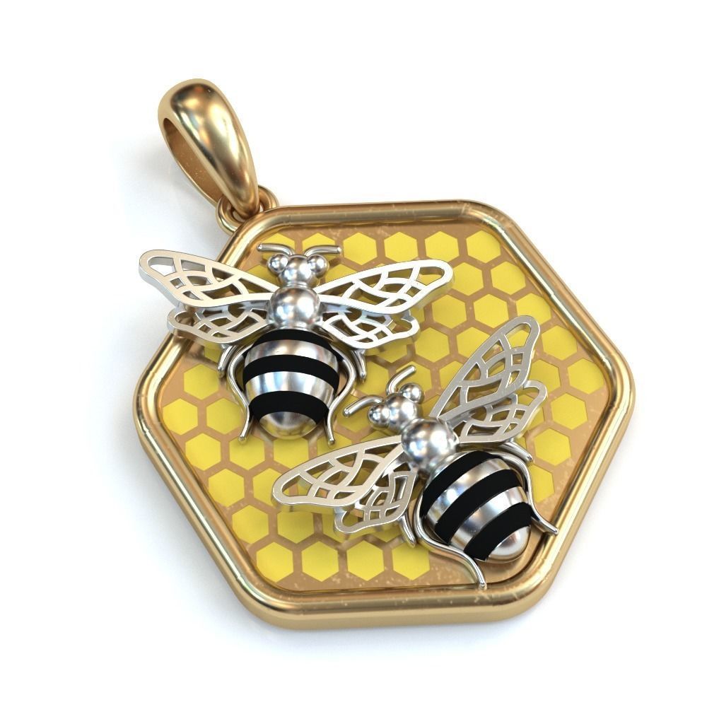 Bee Pendant 3D print model_1