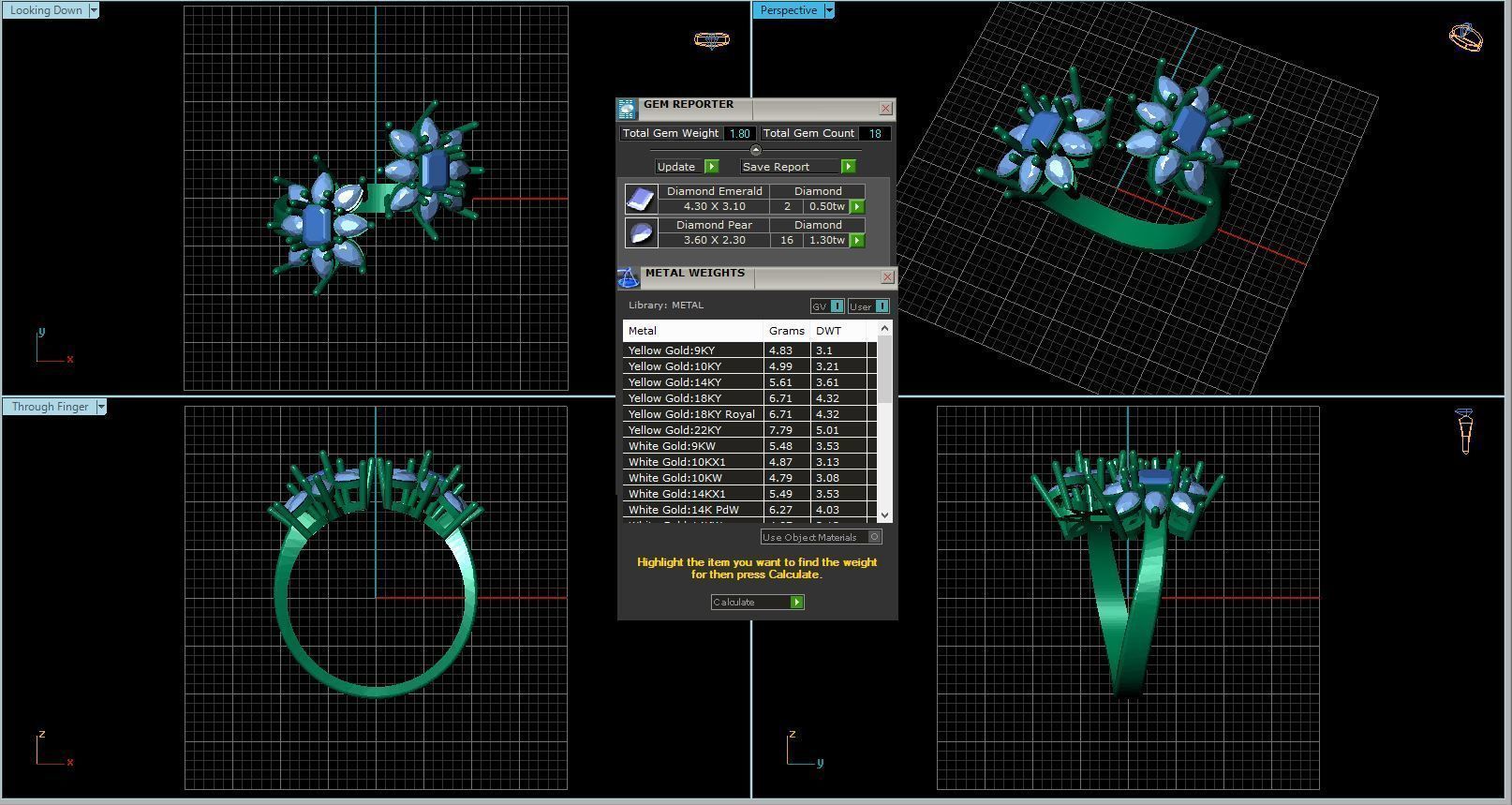 Diamond ring 3D print model_5