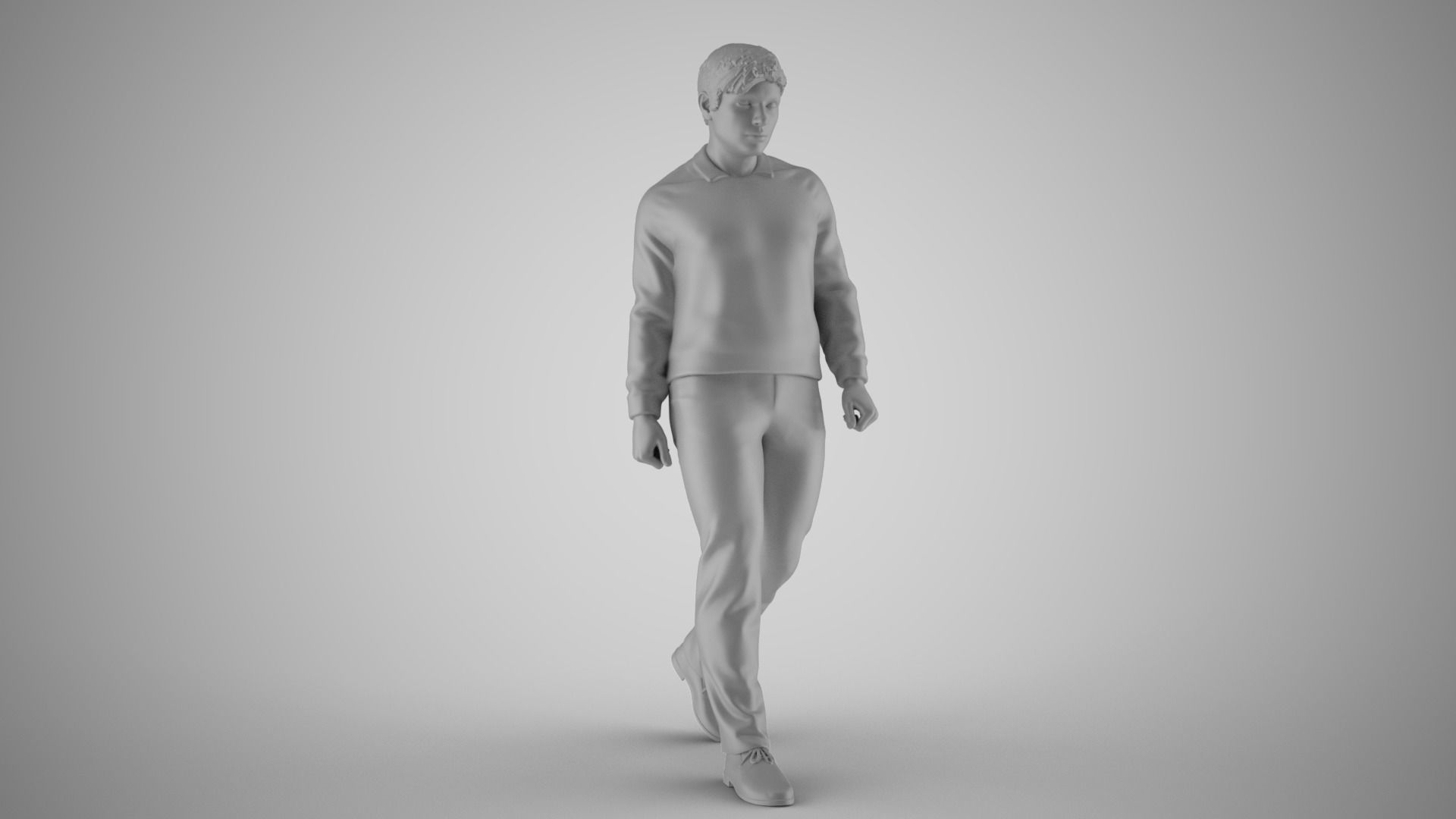 Charismatic man in sweater 3D print model_3