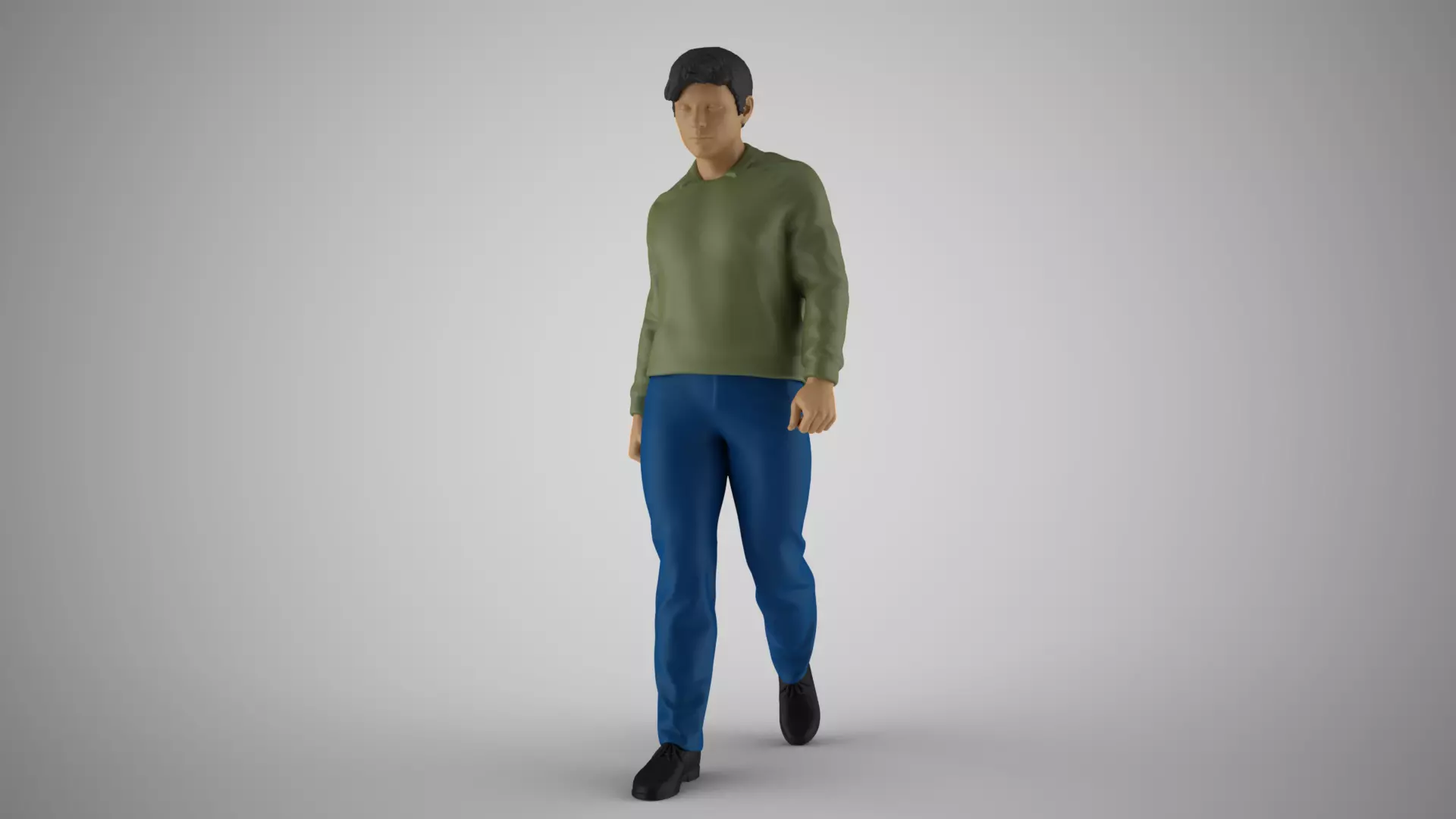 Charismatic man in sweater 3D print model_0
