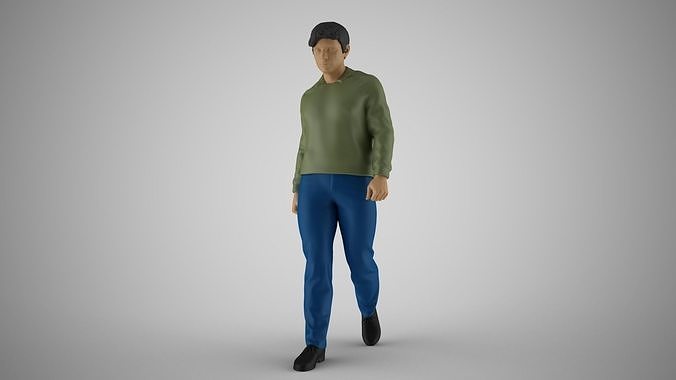 Charismatic man in sweater 3D print model