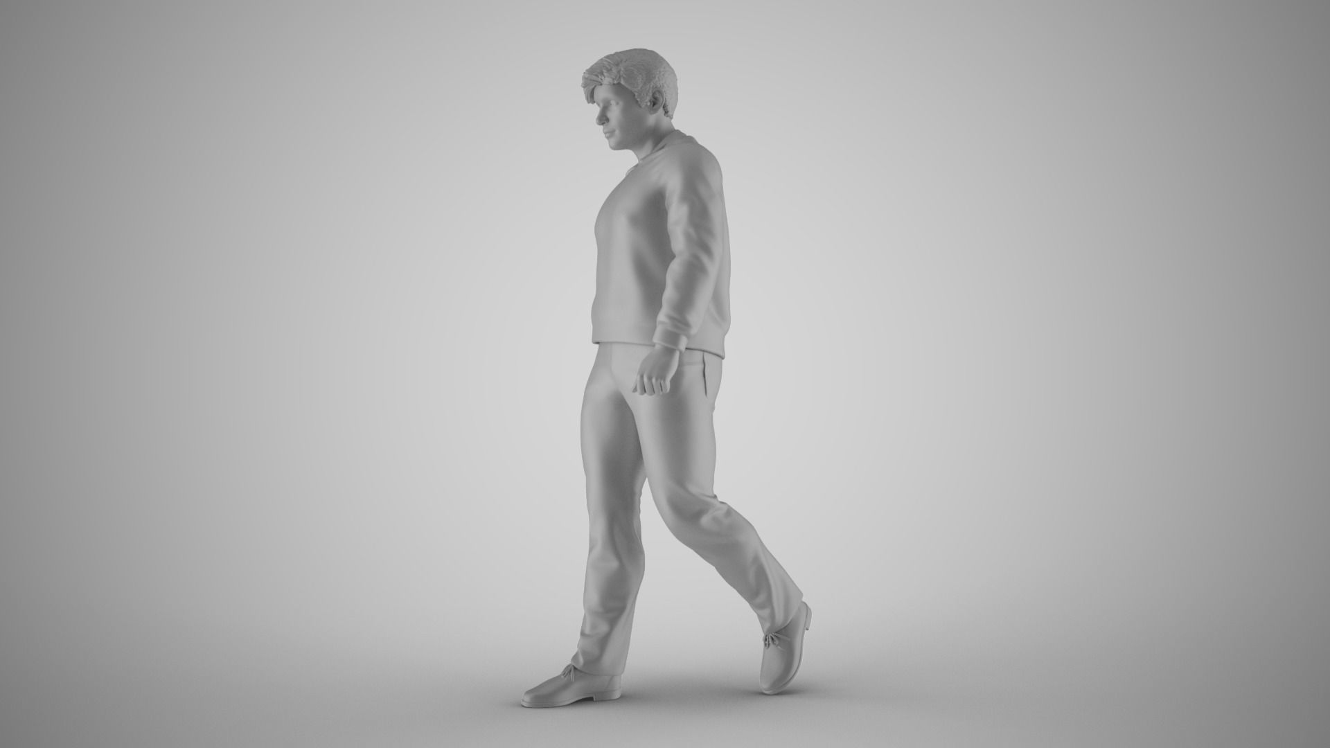 Charismatic man in sweater 3D print model_1