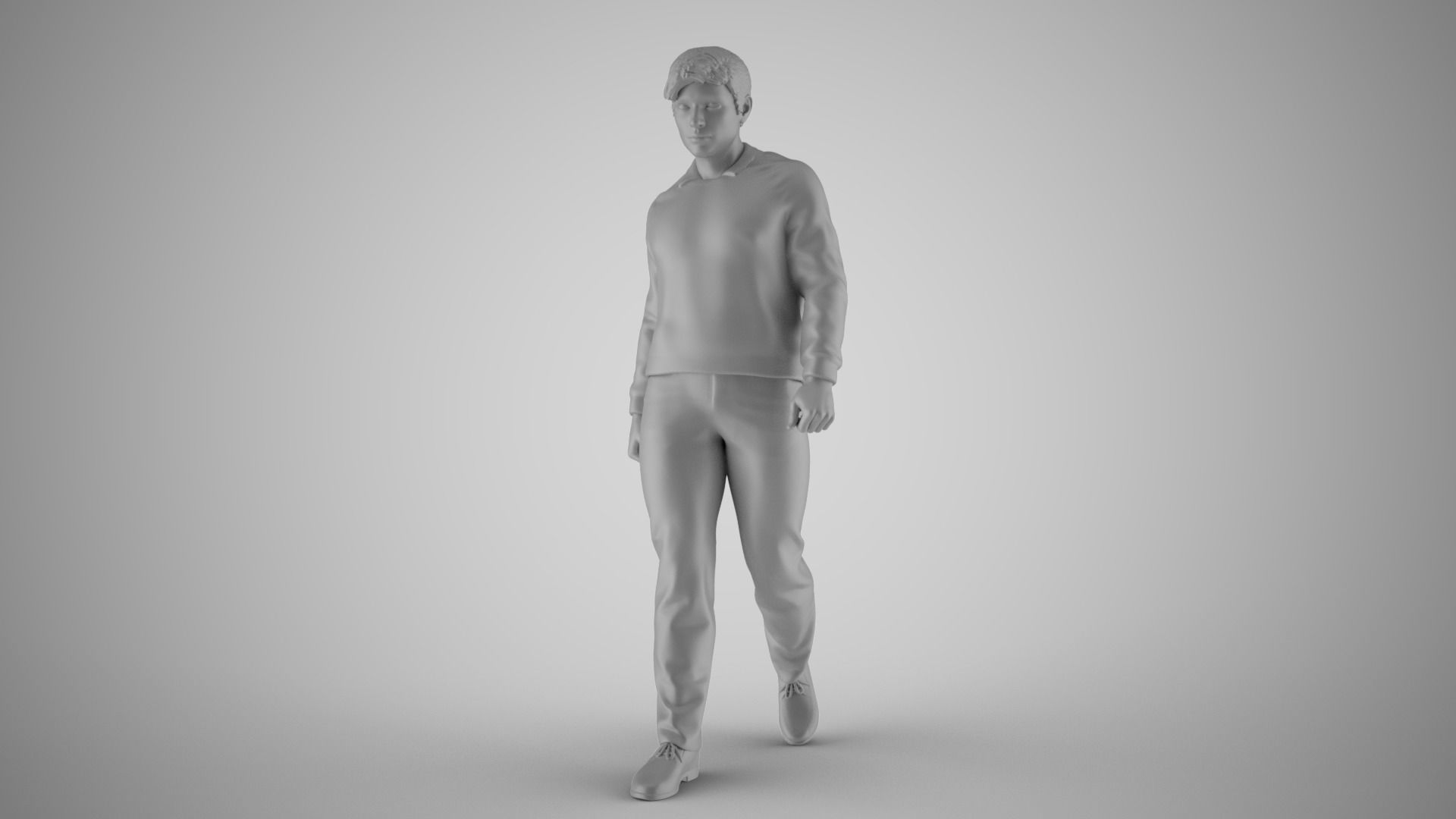 Charismatic man in sweater 3D print model_2