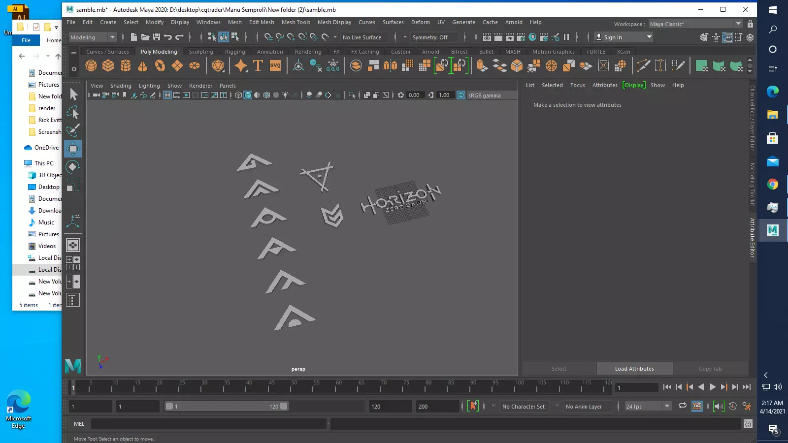 horizon zero dawn and symbol 3D print model_0