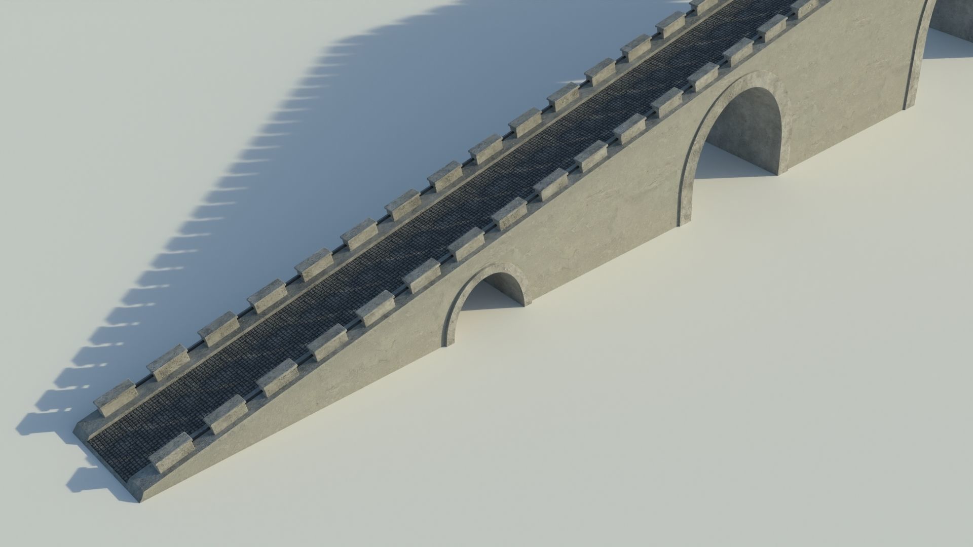 Bridge 3D model great wall of china Low-poly 3D model_1