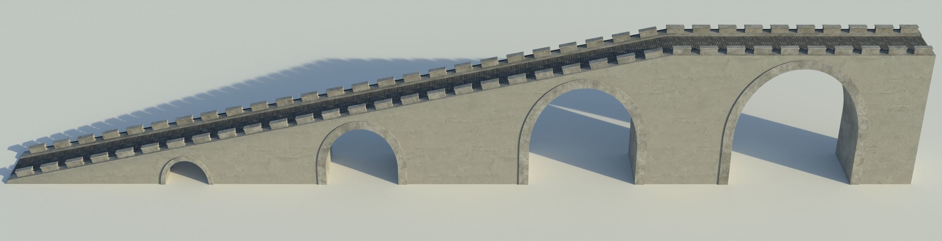 Bridge 3D model great wall of china Low-poly 3D model_9