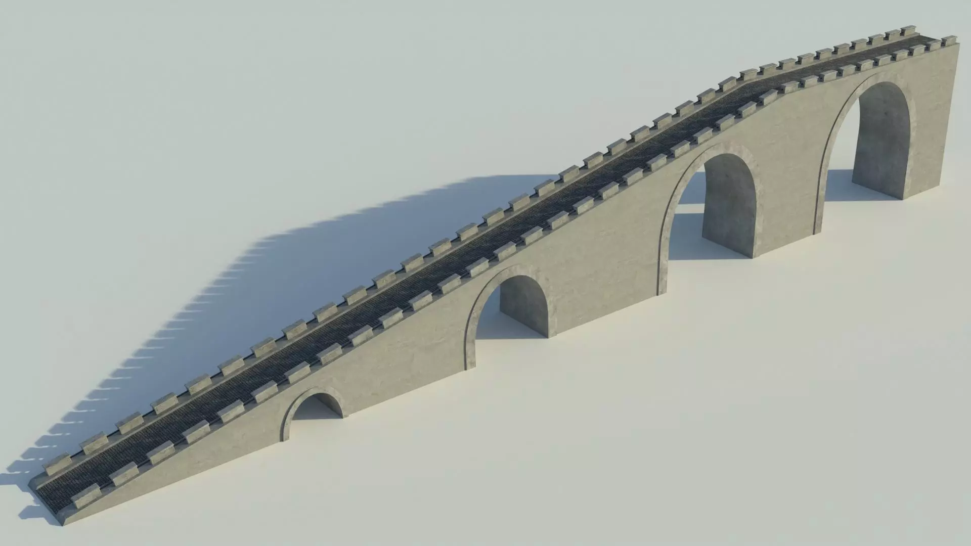 Bridge 3D model great wall of china Low-poly 3D model_0