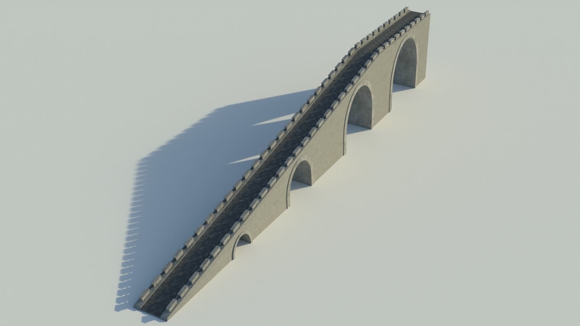 Bridge 3D model great wall of china Low-poly 3D model_4