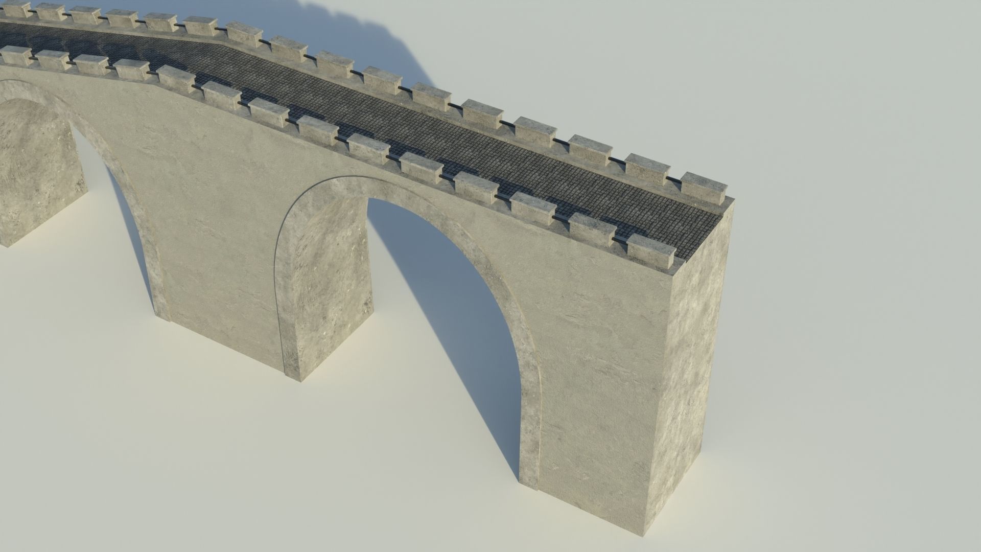 Bridge 3D model great wall of china Low-poly 3D model_2