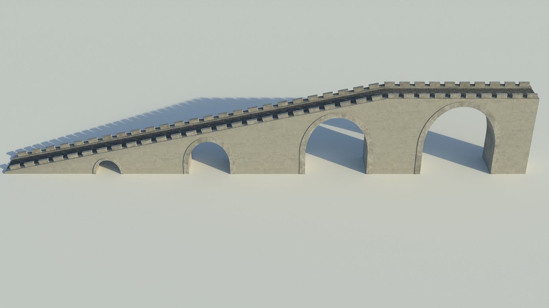 Bridge 3D model great wall of china Low-poly 3D model_3