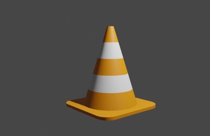 TRAFFIC CONE  Low-poly 3D model_3
